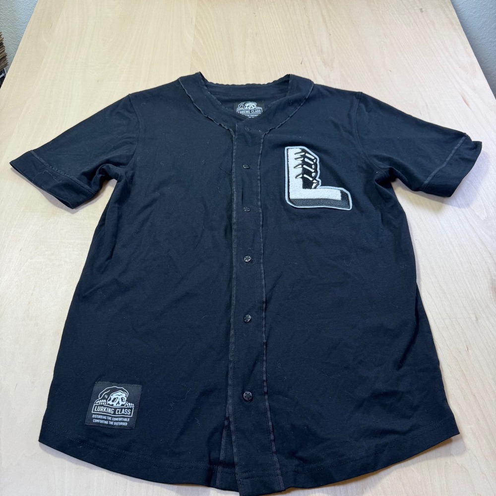 Lurking Class‎ by Sketchy Tank Mens Black Baseball Jersey Shirt Medium Graphic L